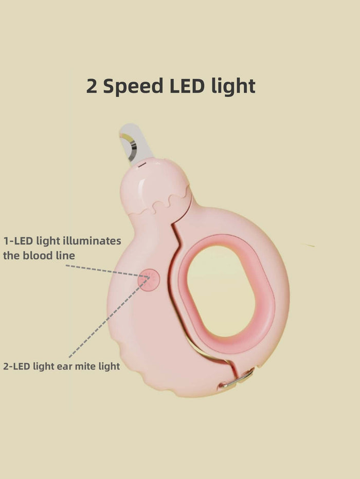 1pc Electric Pet Nail Clipper With LED Light For Dog And Cat For Grooming - SAFICCO