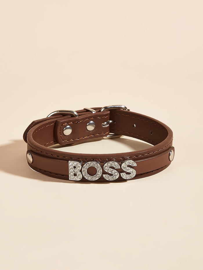 1pc Rhinestone Decor Pet Collar - SAFICCO