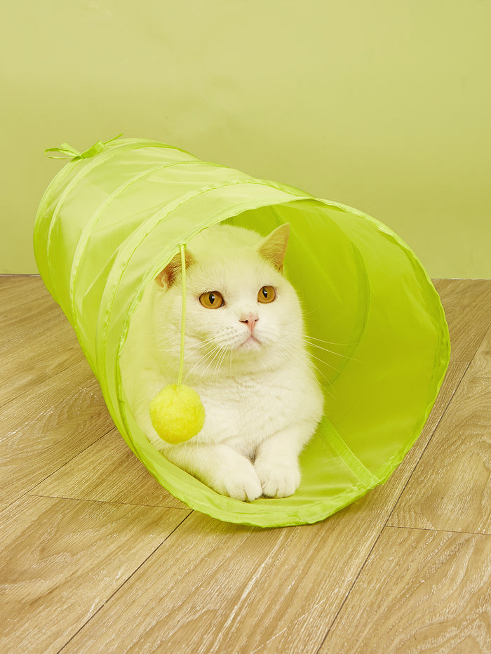1pc Solid Color Foldable Cat Tunnel