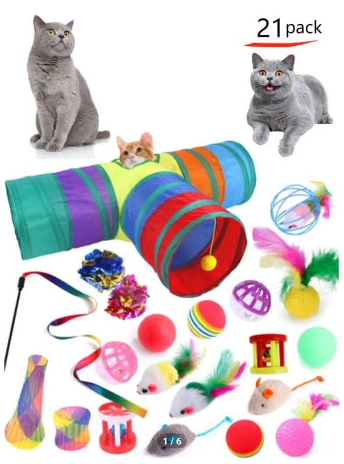 21pcs foldable cat tunnel set for cat for play - SAFICCO