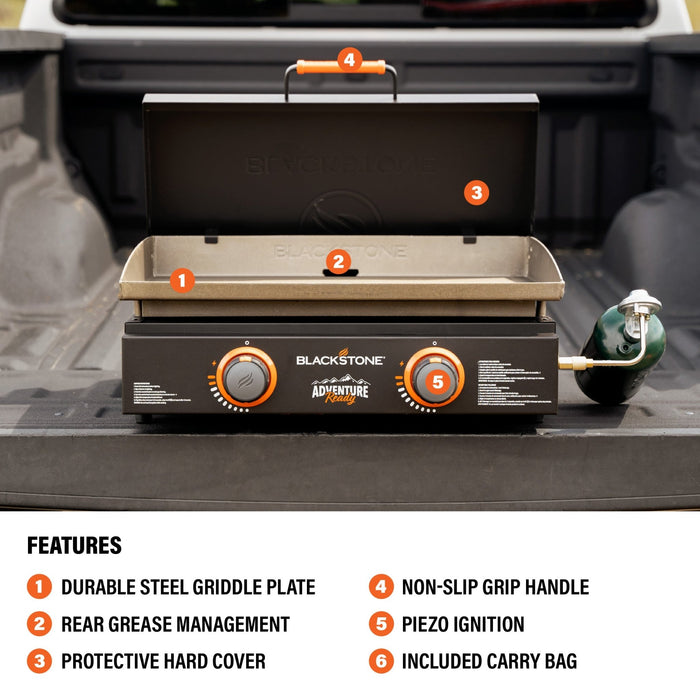 22" Griddle with Hard Cover Bundle - 22" Griddle with Hood | Blackstone Products