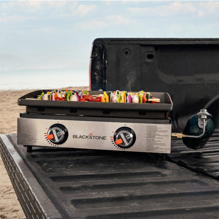 The portable size makes the griddle perfect for taking with you anywhere from the beach to the tailgate.