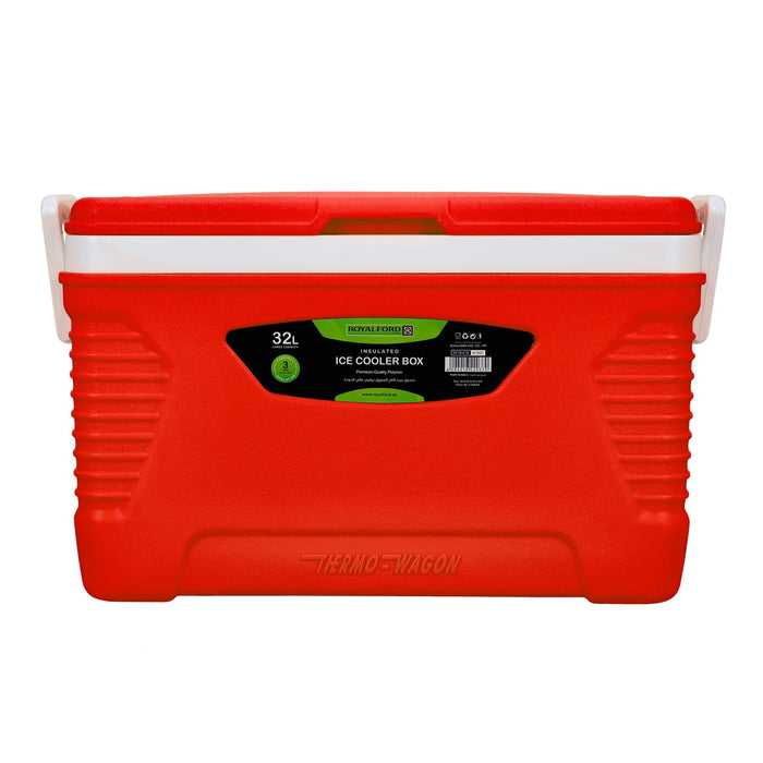 32L Red Insulated Ice Cooler Box For Camping