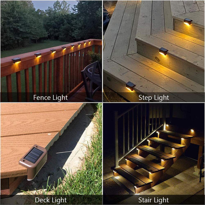 4 Pack SolarPower Deck Lights Outdoor Step Lights Waterproof LED lights-#product_category#-Home Living Store