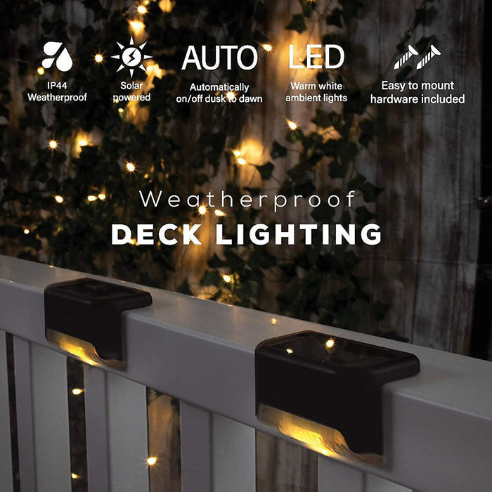 4 Pack SolarPower Deck Lights Outdoor Step Lights Waterproof LED lights-#product_category#-Home Living Store