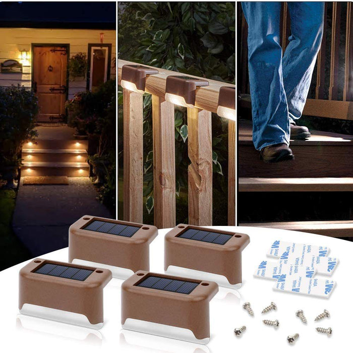 4 Pack SolarPower Deck Lights Outdoor Step Lights Waterproof LED lights-#product_category#-Home Living Store