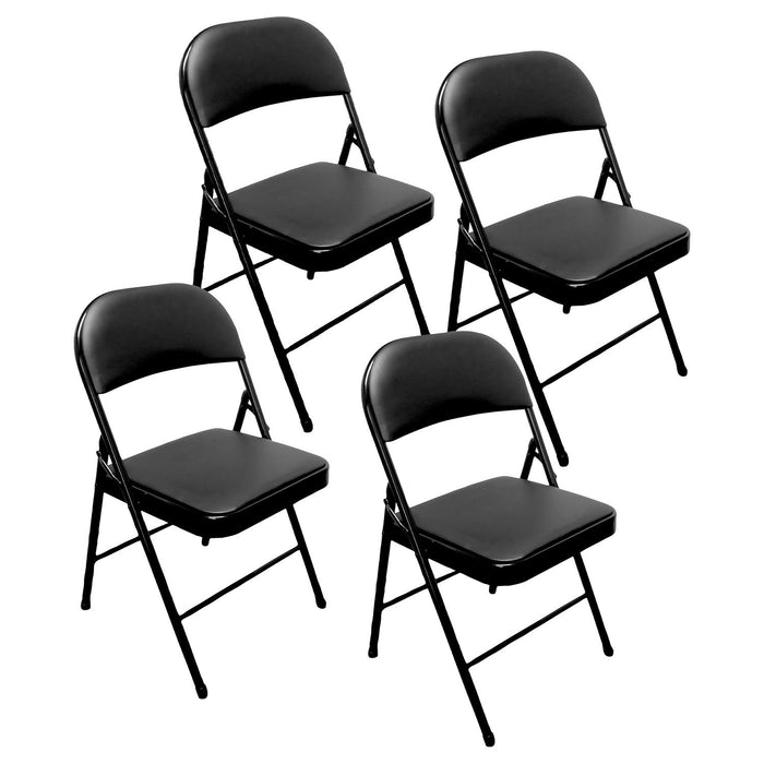 4x Padded Folding Chairs For Indoor and Outdoor