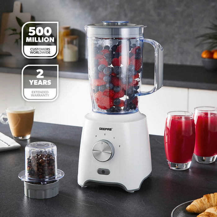 600W High-Speed White Blender and Coffee Grinder