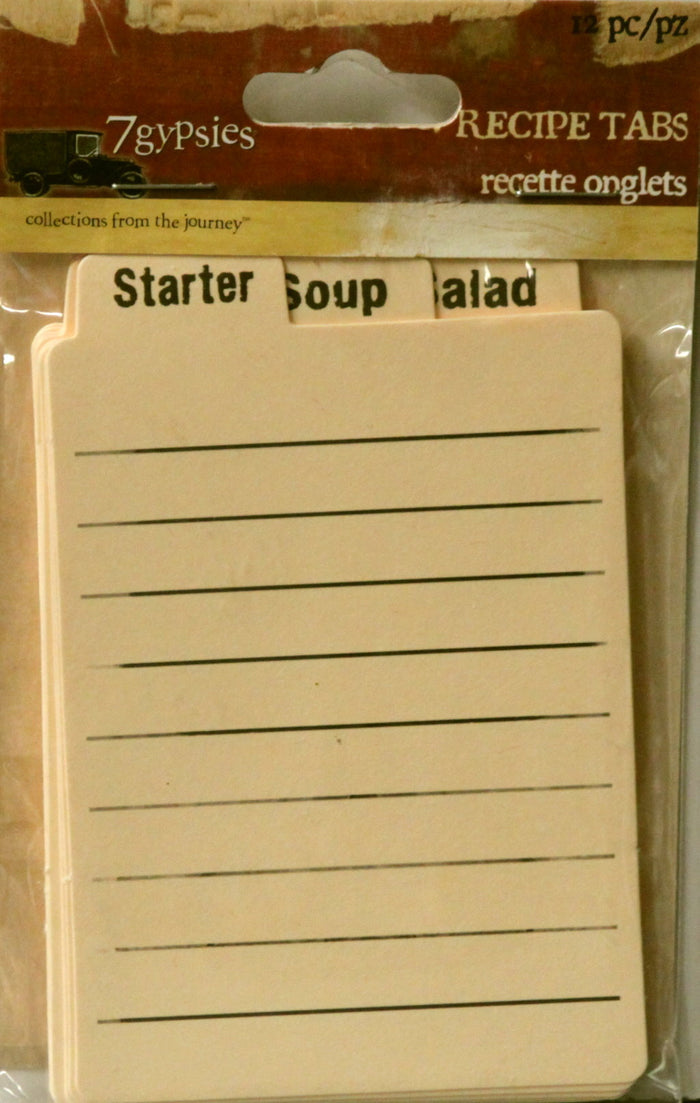 7gypsies Recipe Tabs Die-Cut Embellishments