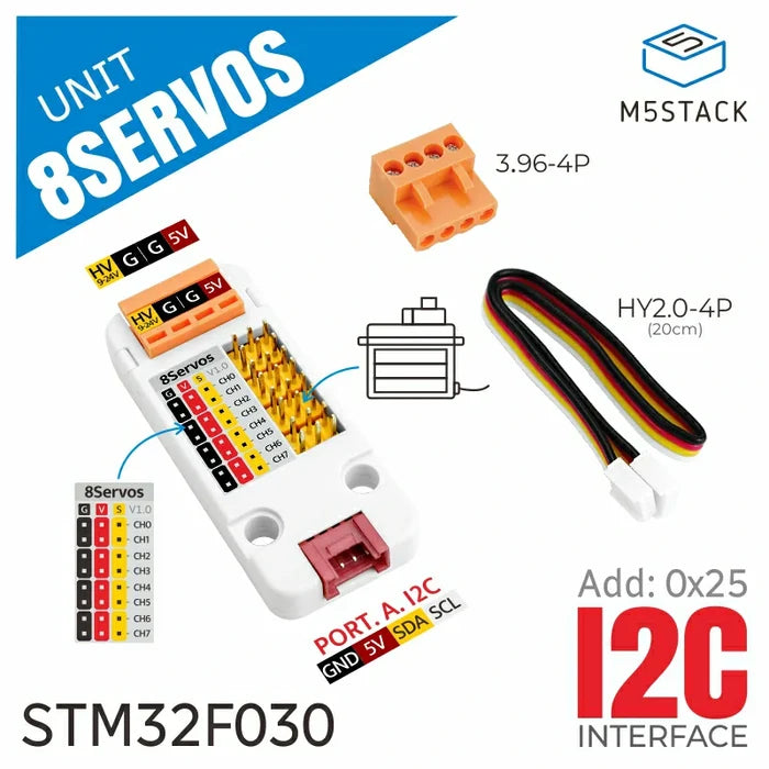8-Channel Servo Driver Unit (STM32F030) - m5stack-store