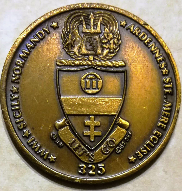 82nd Airborne 325th Regt COHORT I serial # 217 Army Challenge Coin