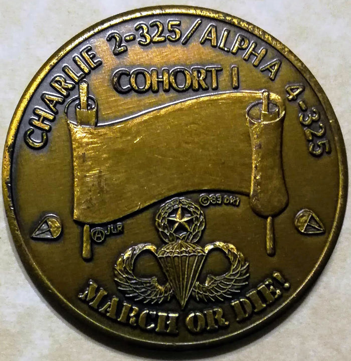 82nd Airborne 325th Regt COHORT I serial # 217 Army Challenge Coin