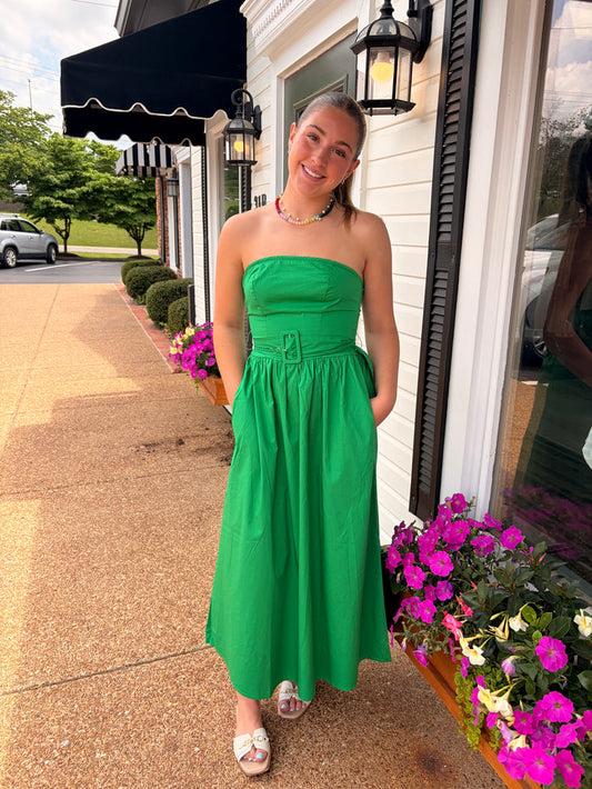Janelle Strapless Midi Dress