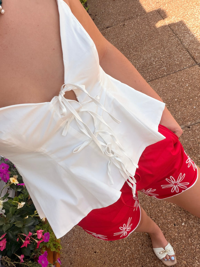 Front Tie Flare Top