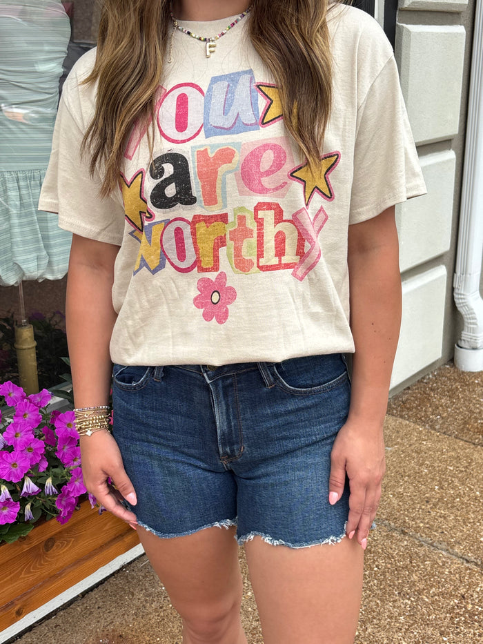 You Are Worthy Oversized Graphic Tee
