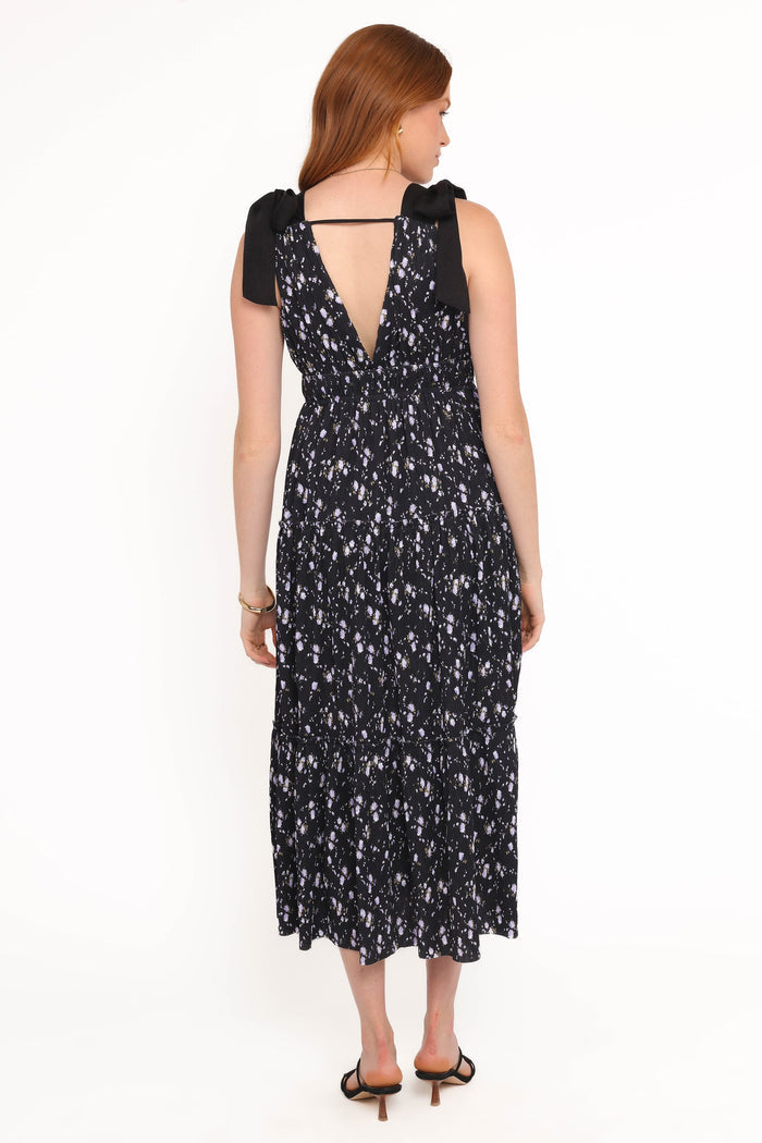 Petal and Pup USA DRESSES Adeline Maxi Dress - Black Floral