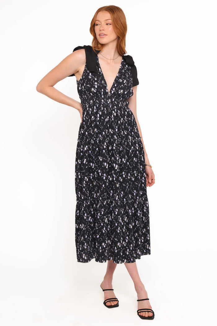 Petal and Pup USA DRESSES Adeline Maxi Dress - Black Floral