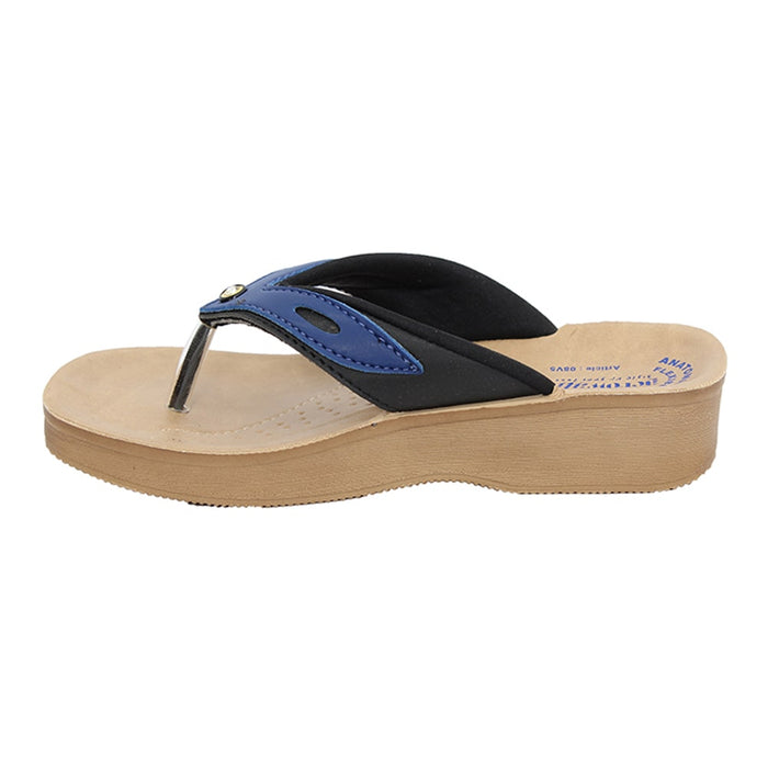 Aerowalk Women Slipper #08V5 - BLACK & BLUE