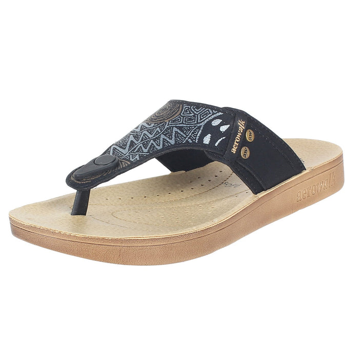 Aerowalk Women Slipper #MZD7 -  BLACK