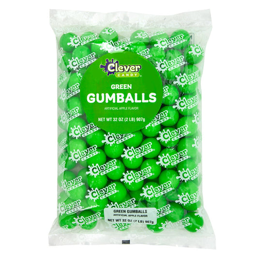 Apple Green Gumballs Candy - 12 Count