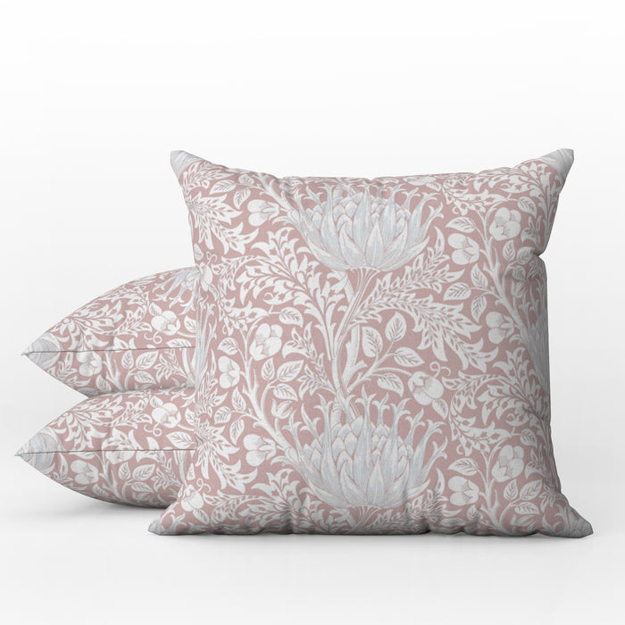 Artichoke Outdoor Pillows William Morris Dusty Rose Pink