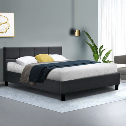 Artiss Bed Frame Double Size Charcoal TINO -Home Living Store - -