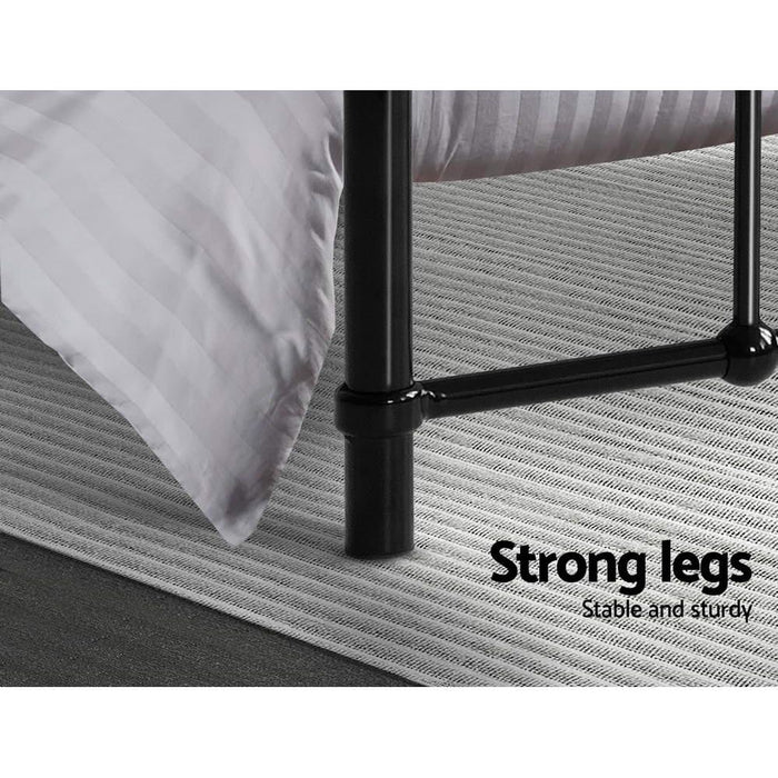 Artiss Bed Frame Metal Frames LEO - Double (Black) -Home Living Store - -