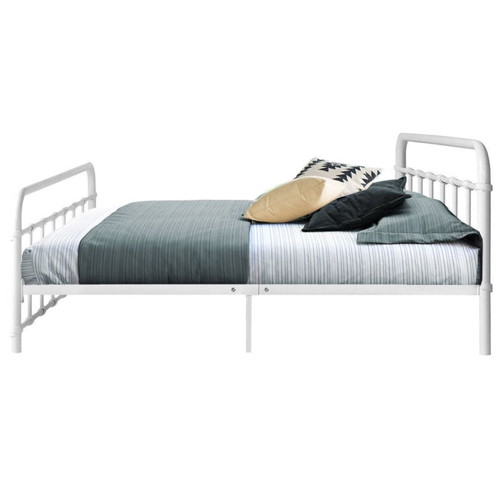 Artiss Bed Frame Metal Frames LEO - Double (White) -Home Living Store - -