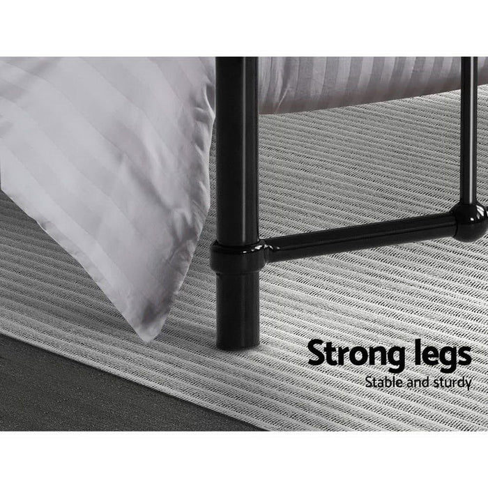 Artiss Bed Frame Metal Frames LEO - Queen (Black) -Home Living Store - -