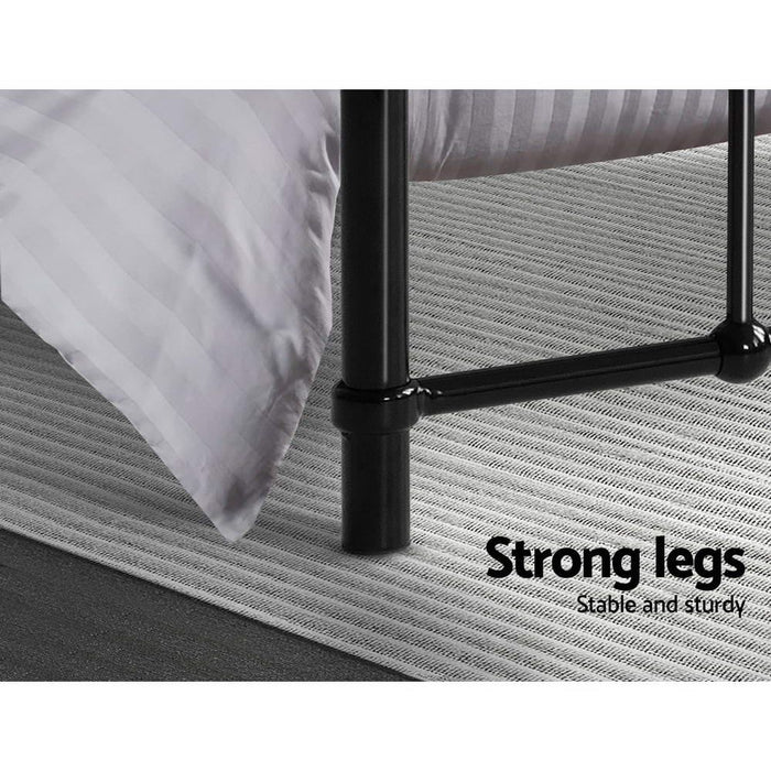 Artiss Bed Frame Metal Frames LEO - Single (Black) -Home Living Store - -