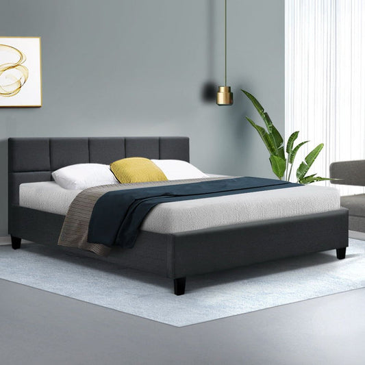Artiss Bed Frame Queen Size Charcoal TINO -Home Living Store - -