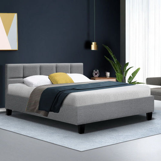 Artiss Bed Frame Queen Size Grey TINO -Home Living Store - -