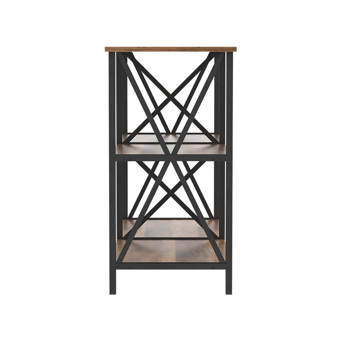 Artiss Console Table 120CM 3-tier Walnut Xiah -Home Living Store - -
