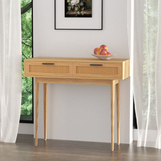 Artiss Console Table 2 Rattan Drawers -Home Living Store - -