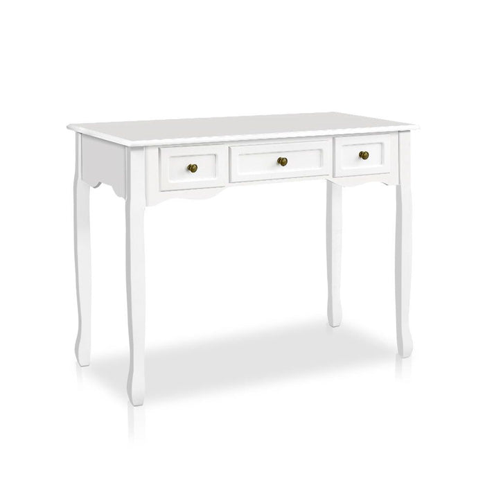 Artiss Console Table 3 Drawers White Hamptons -Home Living Store - -