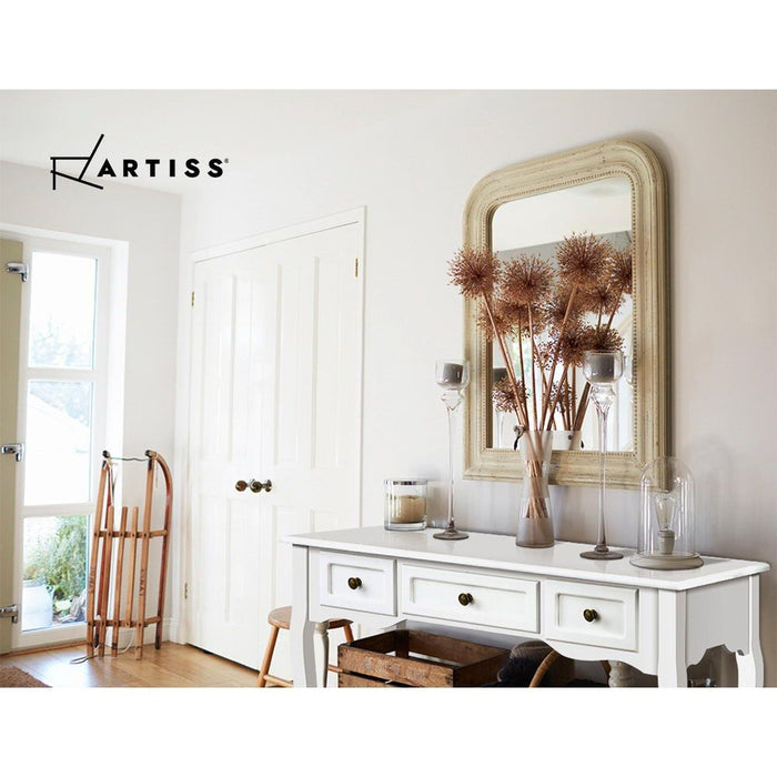 Artiss Console Table 3 Drawers White Hamptons -Home Living Store - -