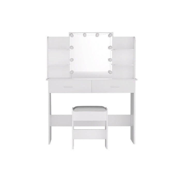 Artiss Dressing Table Set Stool 10 Led Bulbs White Dulcea -Home Living Store - -
