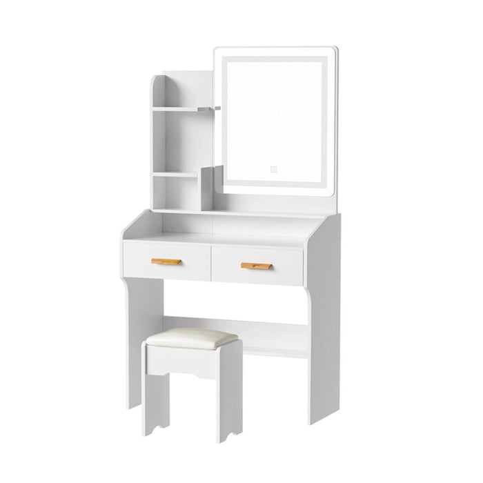 Artiss Dressing Table Set Stool Led White Doria -Home Living Store - -