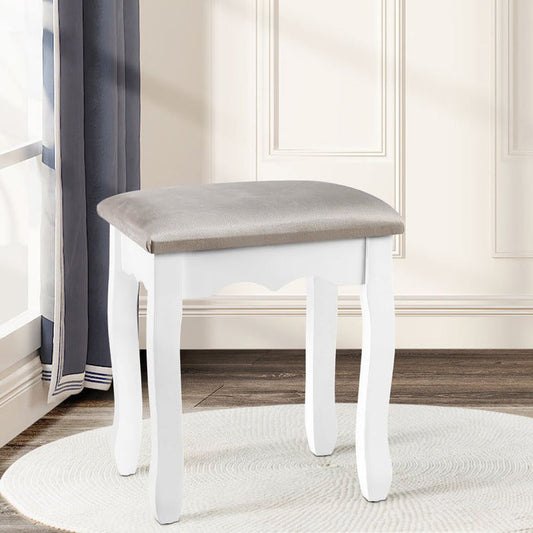 Artiss Dressing Table Stool Velvet Grey -Home Living Store - -