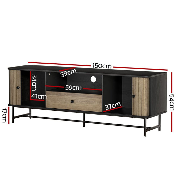 Artiss Entertainment Unit TV Cabinet 150CM Black Boris -Home Living Store - -