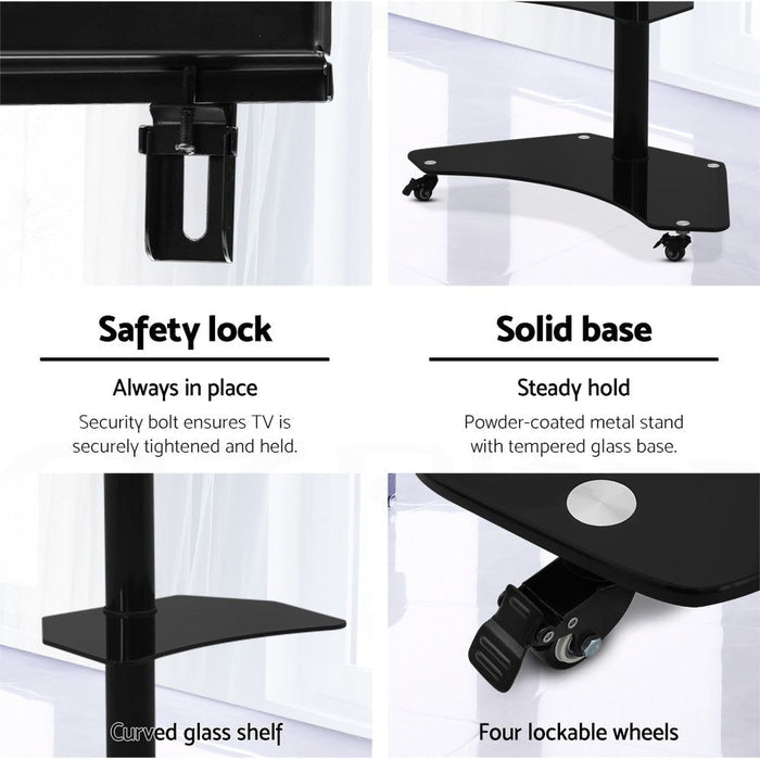 Artiss Mobile TV Stand for 32"-70" TVs Mount Bracket Portable Solid Trolley Cart -Home Living Store - -