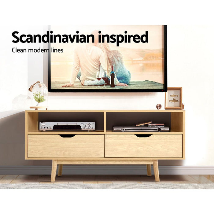 Artiss TV Cabinet Entertainment Unit 120cm Pine Ford -Home Living Store - -