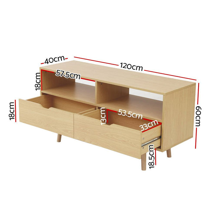 Artiss TV Cabinet Entertainment Unit 120cm Pine Ford -Home Living Store - -