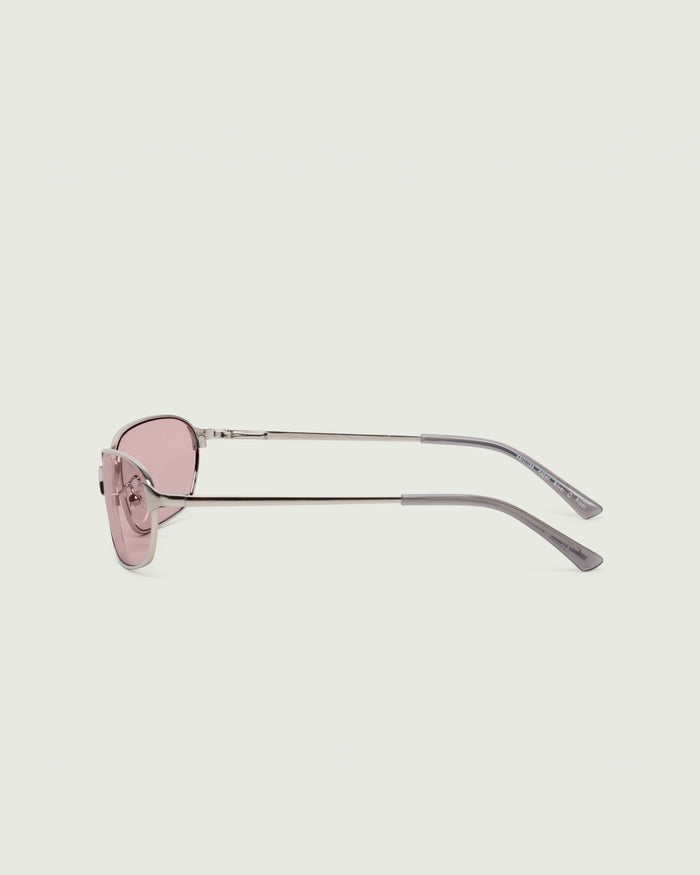Silver Lychee::Aspen Sunglasses rectangle Gray metal side