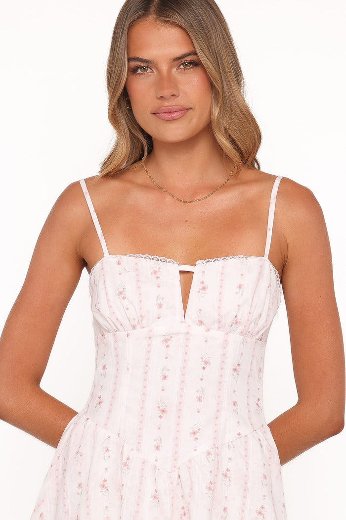 Petal and Pup USA DRESSES Athena Mini Dress - White Floral