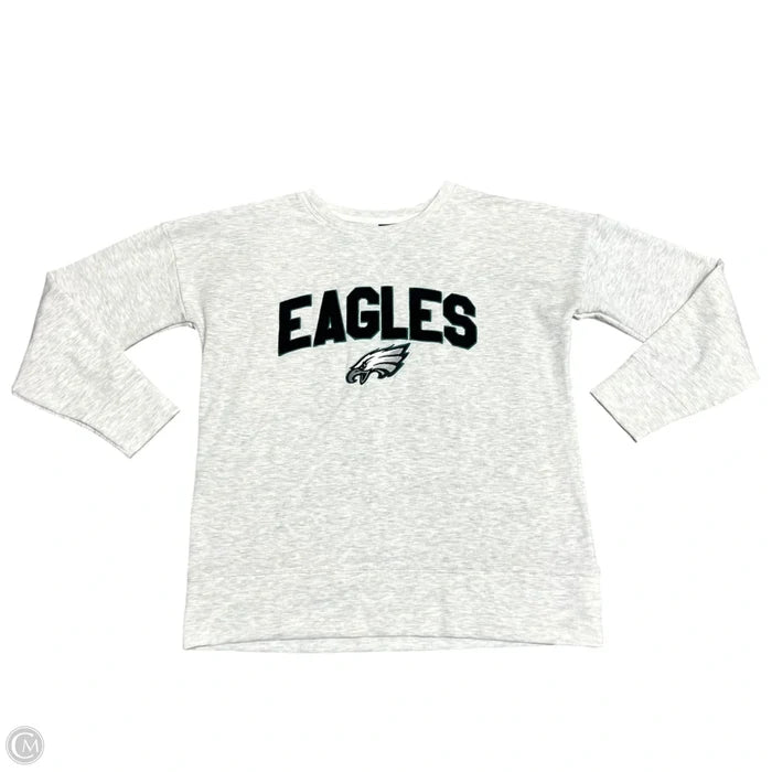 Athletic Sweatshirt Crewneck By Nfl In Green & Grey, Size: S