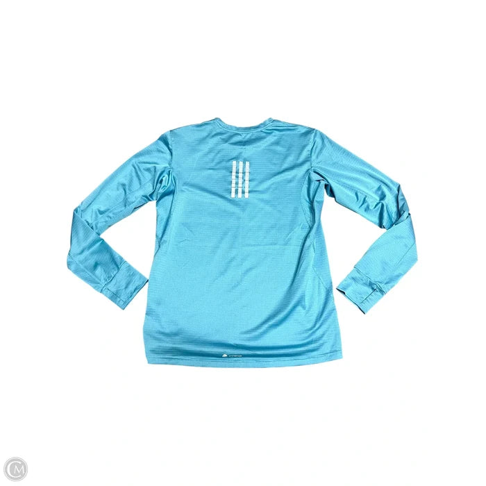 Athletic Top Long Sleeve Collar By Adidas In Blue, Size: S