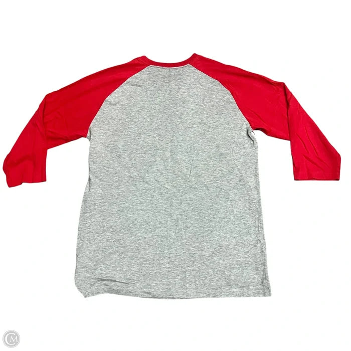 Athletic Top Long Sleeve Crewneck By Nike In Grey & Red, Size: Xl