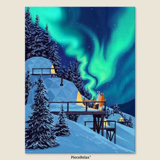 Make a deep wish beneath a rare sky painted with the aurora. Capture the glowing magic of the cosmos within your everyday space.