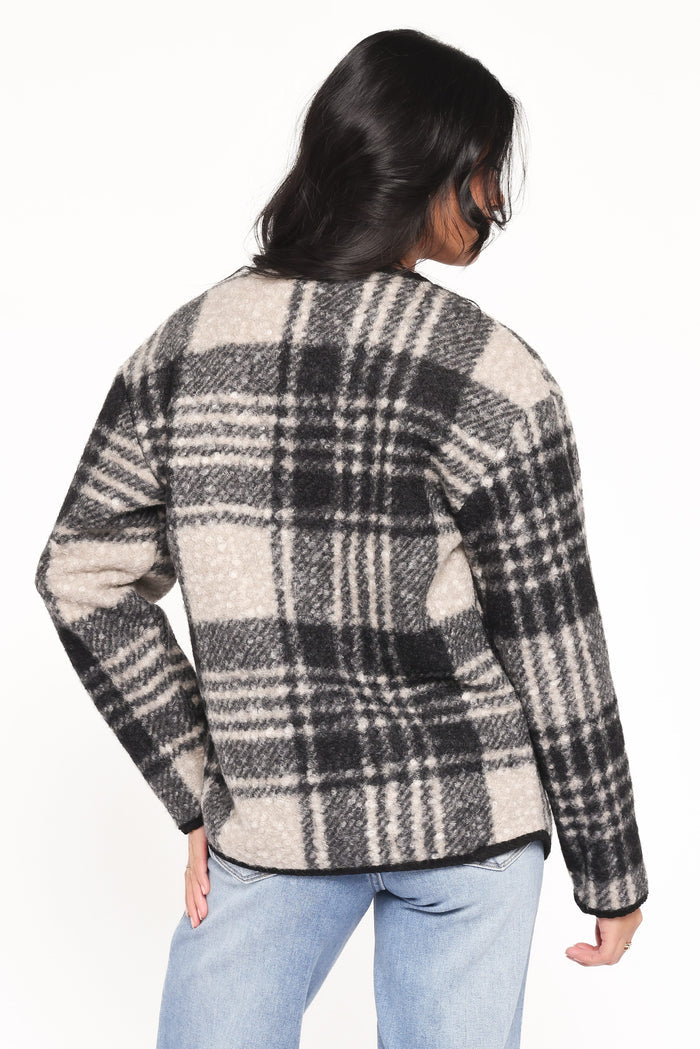 Petal and Pup USA OUTERWEAR Austin Plaid Jacket - Black